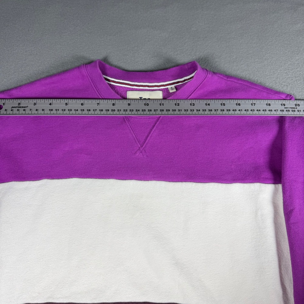 Tna Aritzia Colorblock Sweatshirt Size S Purple White Burgundy Crewneck Fleece - Picture 5 of 12